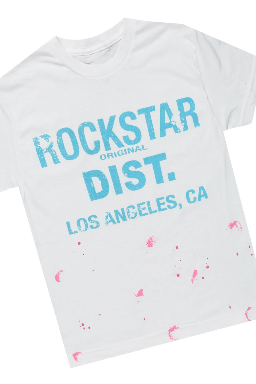 Girls Harlow Blue/White T-Shirt Stacked Set