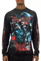 Rix Black/Red Long Sleeve Graphic T-Shirt