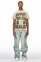 Tarl Beige/Blue T-Shirt/Baggy Fit Jean Bundle
