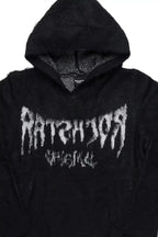 Andros Reflected Black Graphic Knitted Mohair Hoodie