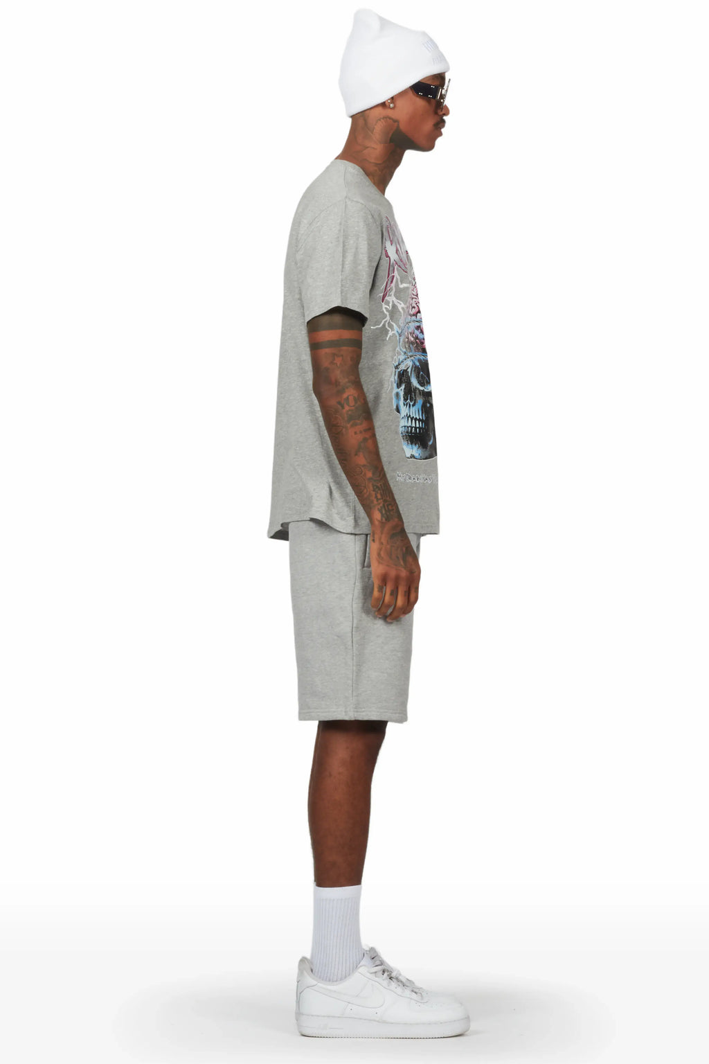 Dexx Grey T-Shirt Short Set