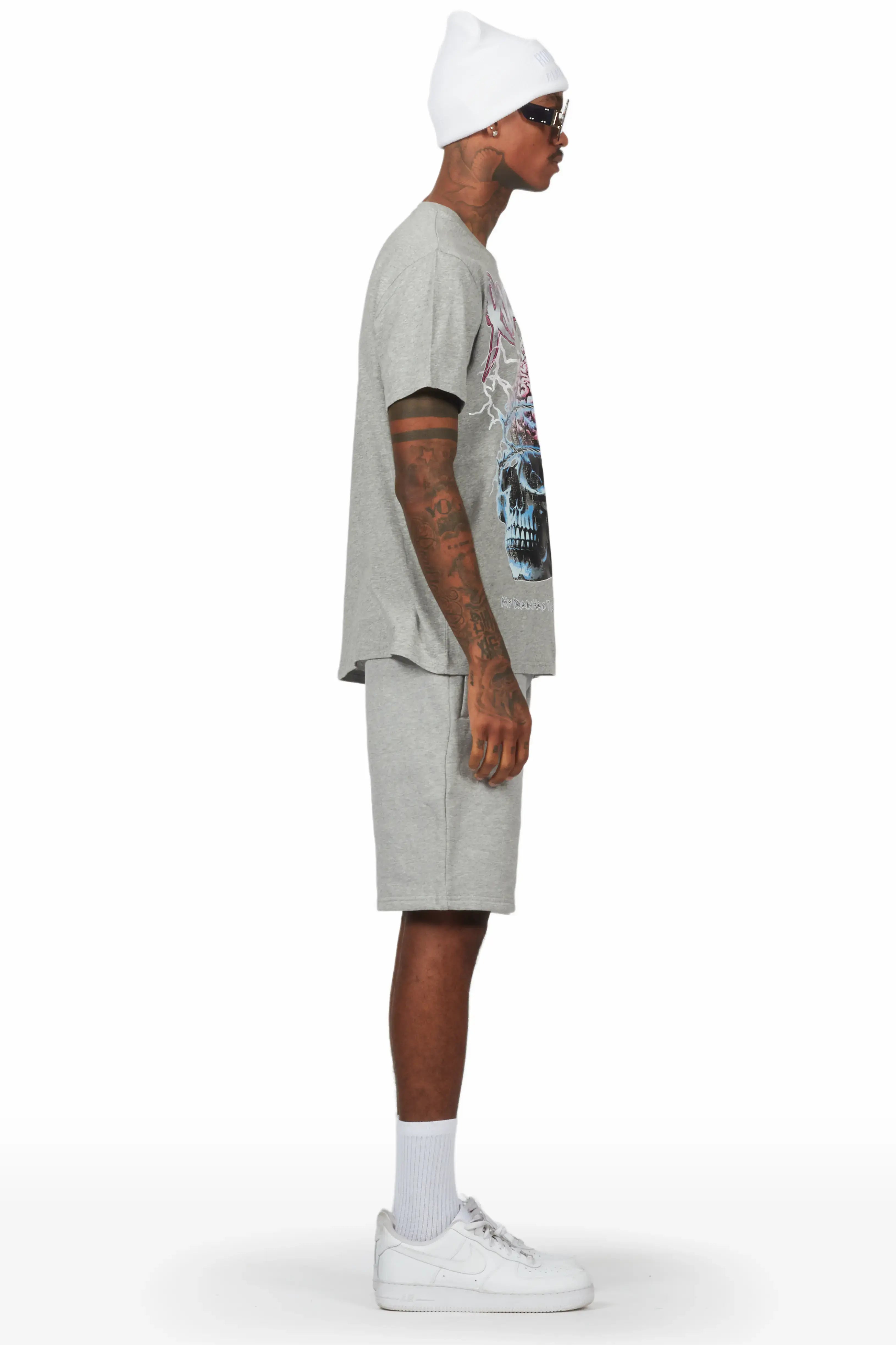 Dexx Grey T-Shirt Short Set