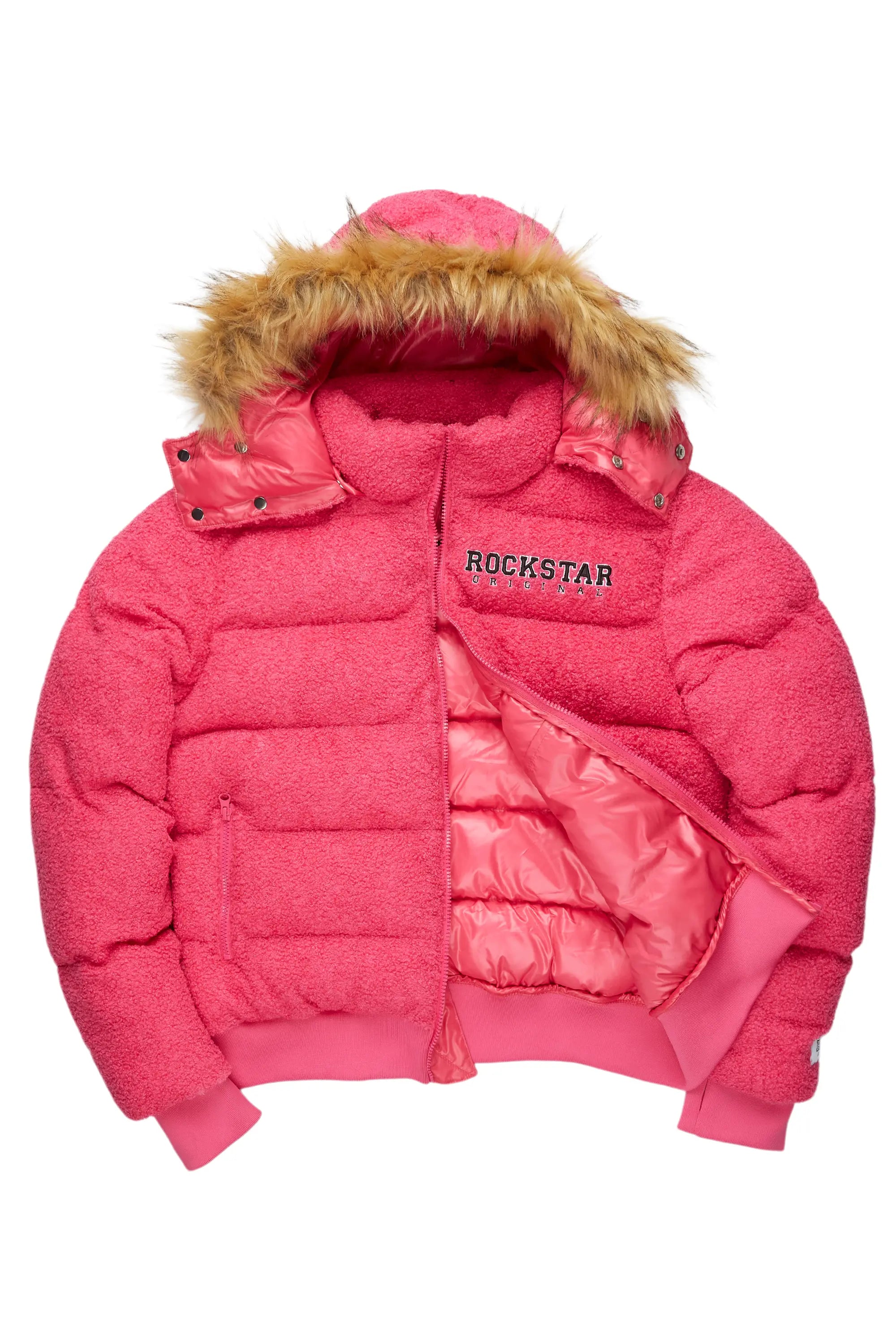 Kesia 2.0 Fuchsia Sherpa Puffer Jacket
