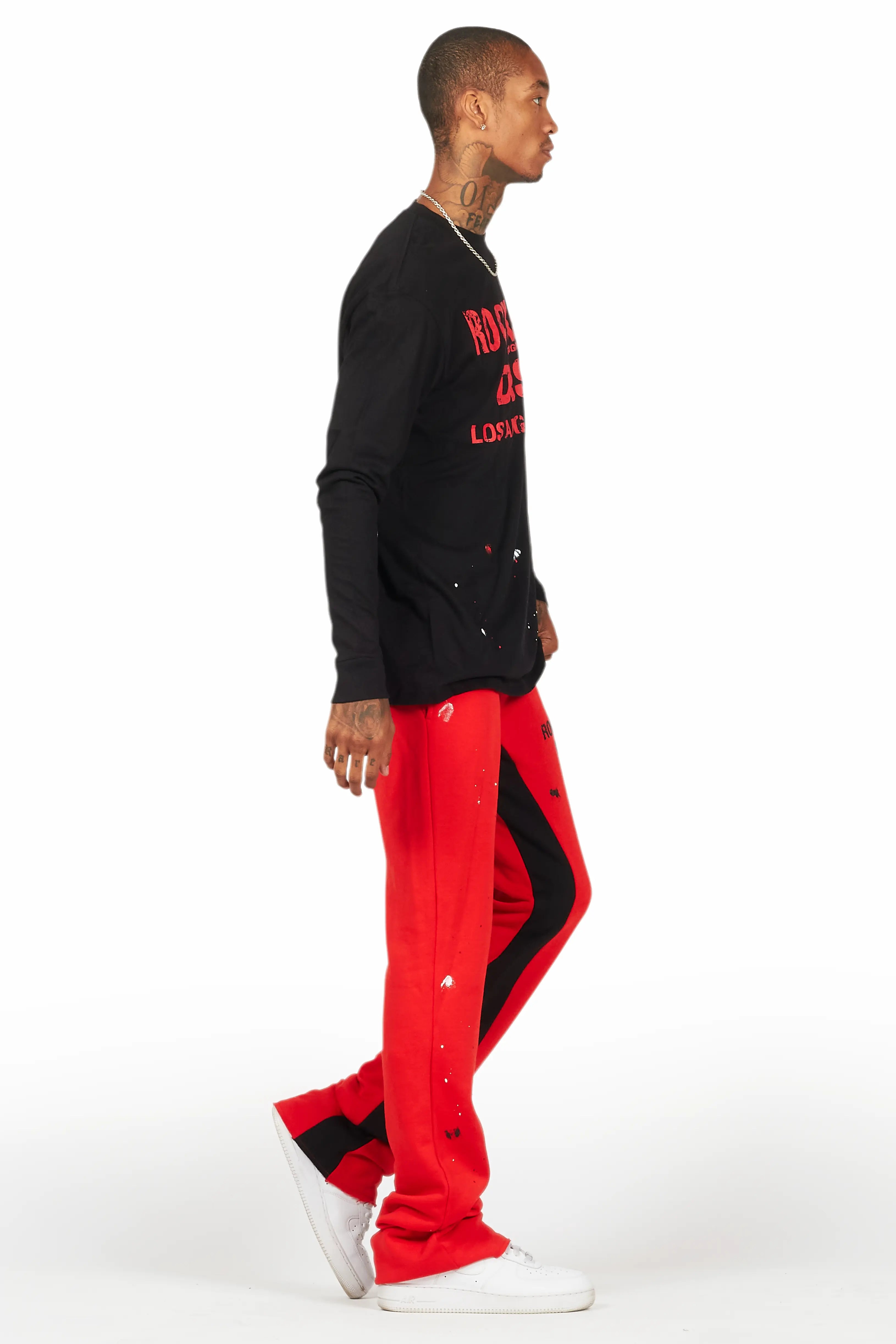Scottie Red/Black Long Sleeve T-Shirt/Baggy Pant Set