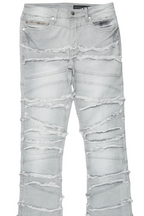 Franko Light Grey Stacked Flare Jean