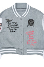 Suzette Heather Grey Varsity Jacket