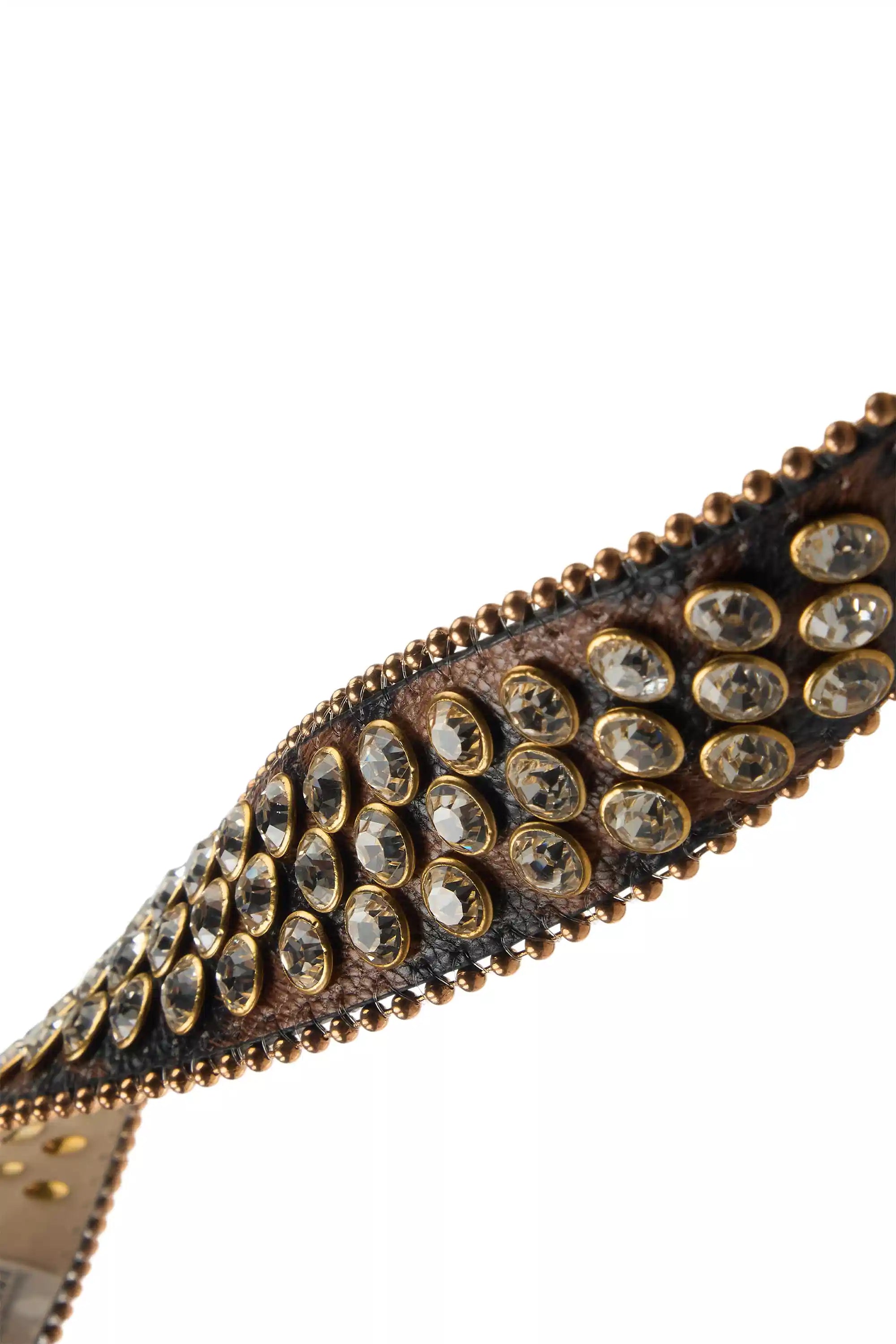 Dalia Brown Cheetah Print Rhinestone Belt