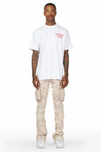 Slater Tan Stacked Flare Jean