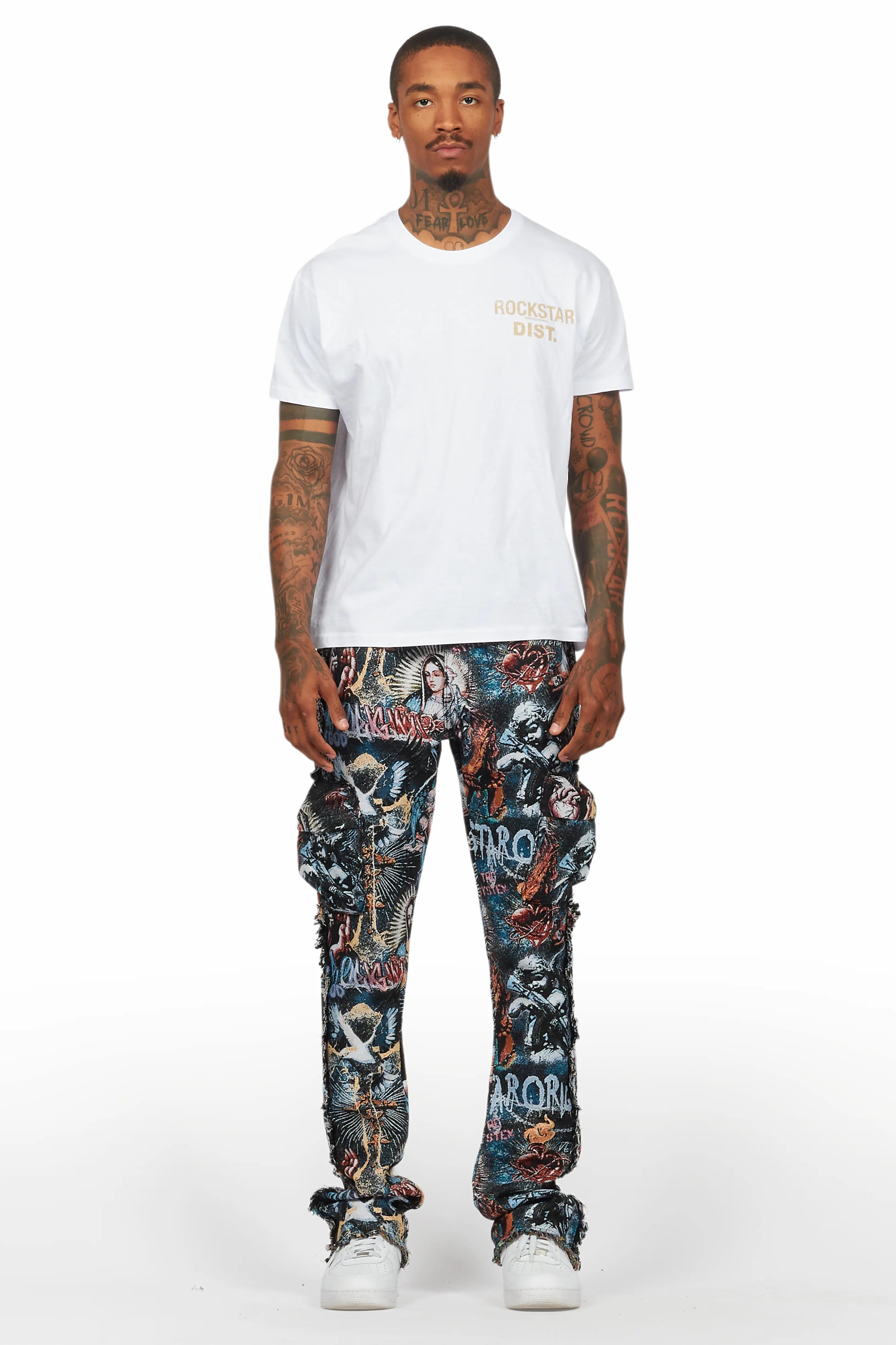 Dalai Multi Stacked Tapestry Flare Jean