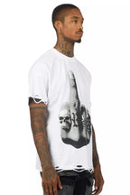 Ummar White Oversized Graphic T-Shirt