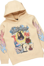 Boys Tadashi Beige Hoodie/Stacked Flare Jean Set