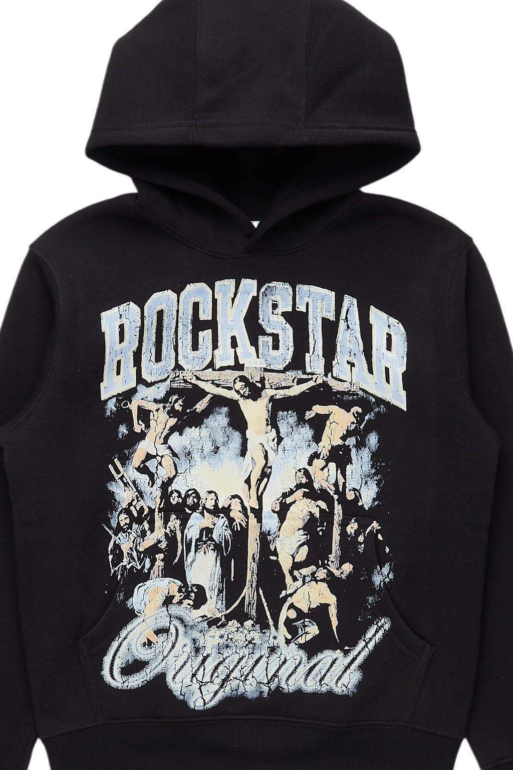 Boys Waller Black Graphic Hoodie