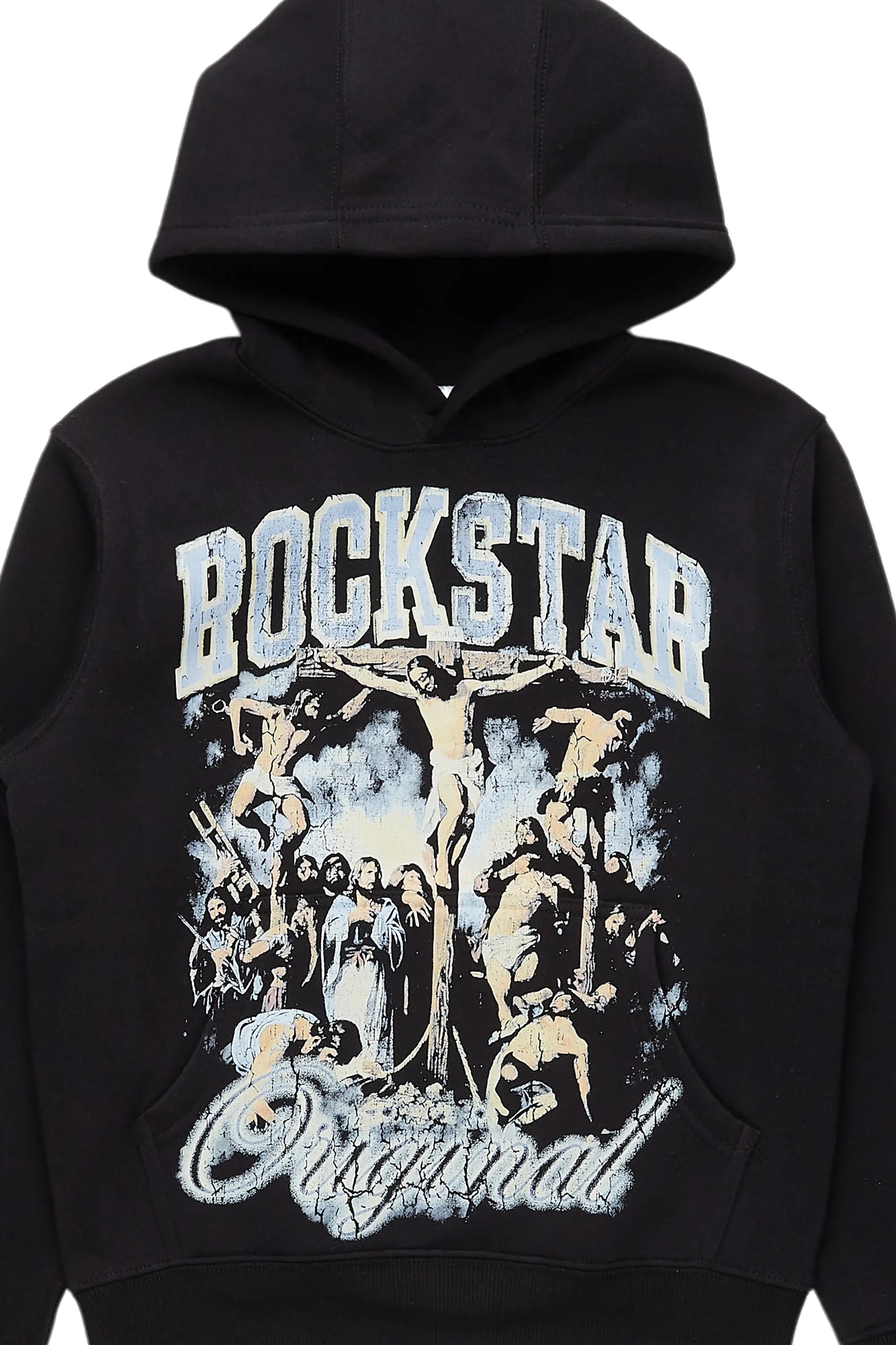 Boys Waller Black Graphic Hoodie