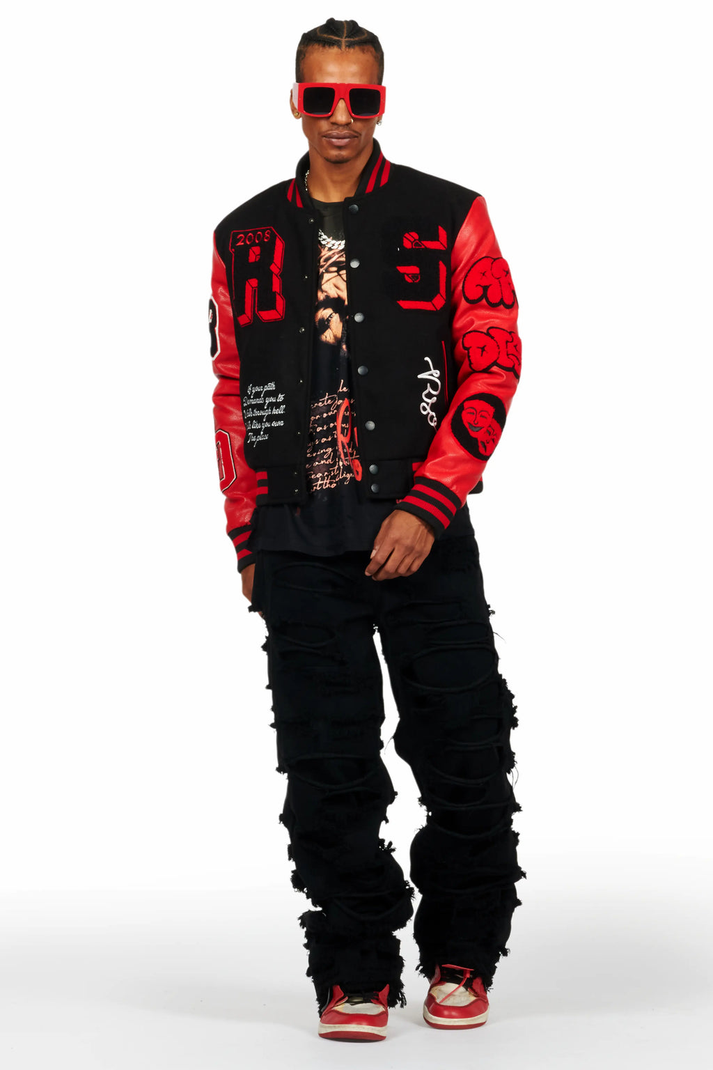 Leslaw Red/Black Varsity Jacket