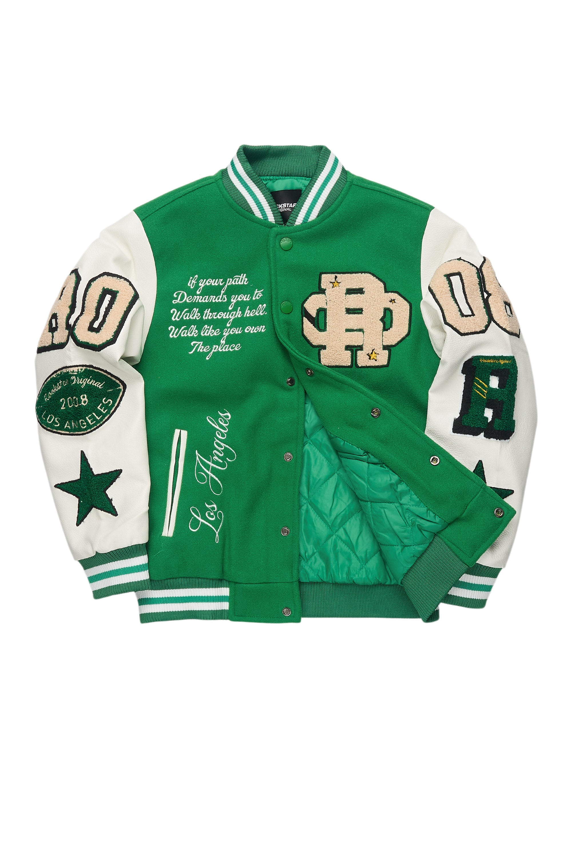 Boys Balser Green Varsity Jacket