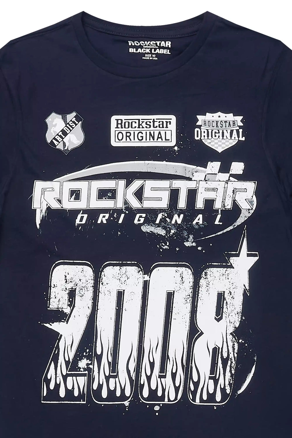 Boys Amos Navy/White Graphic T-Shirt