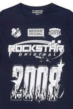 Boys Amos Navy/White Graphic T-Shirt