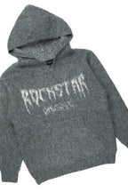 Boys Andros Grey/Light Blue Mohair Hoodie/Stacked Flare Jean Set