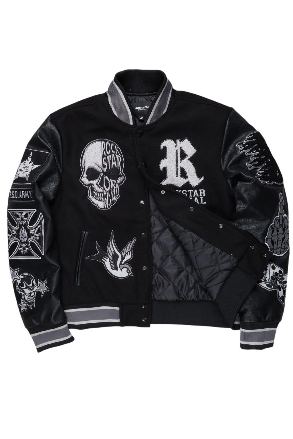 Nikkeda Black Oversized Varsity Jacket