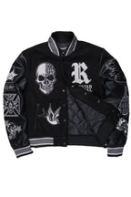 Nikkeda Black Oversized Varsity Jacket