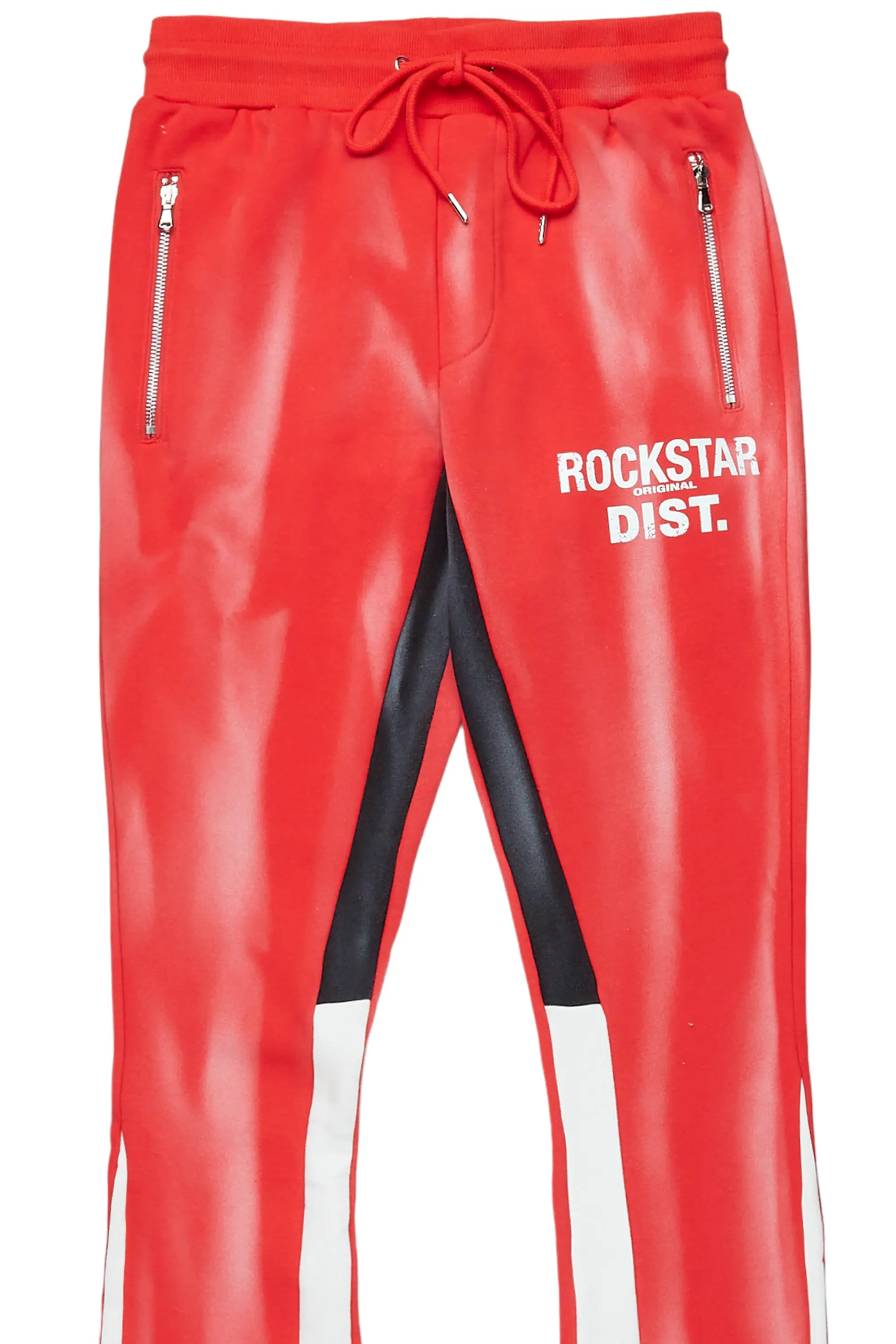 Firoz Red Graphic Stacked Flare Pant