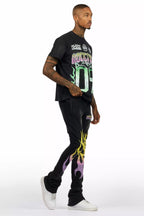 Quito Black T-Shirt/Stacked Flare Track Set