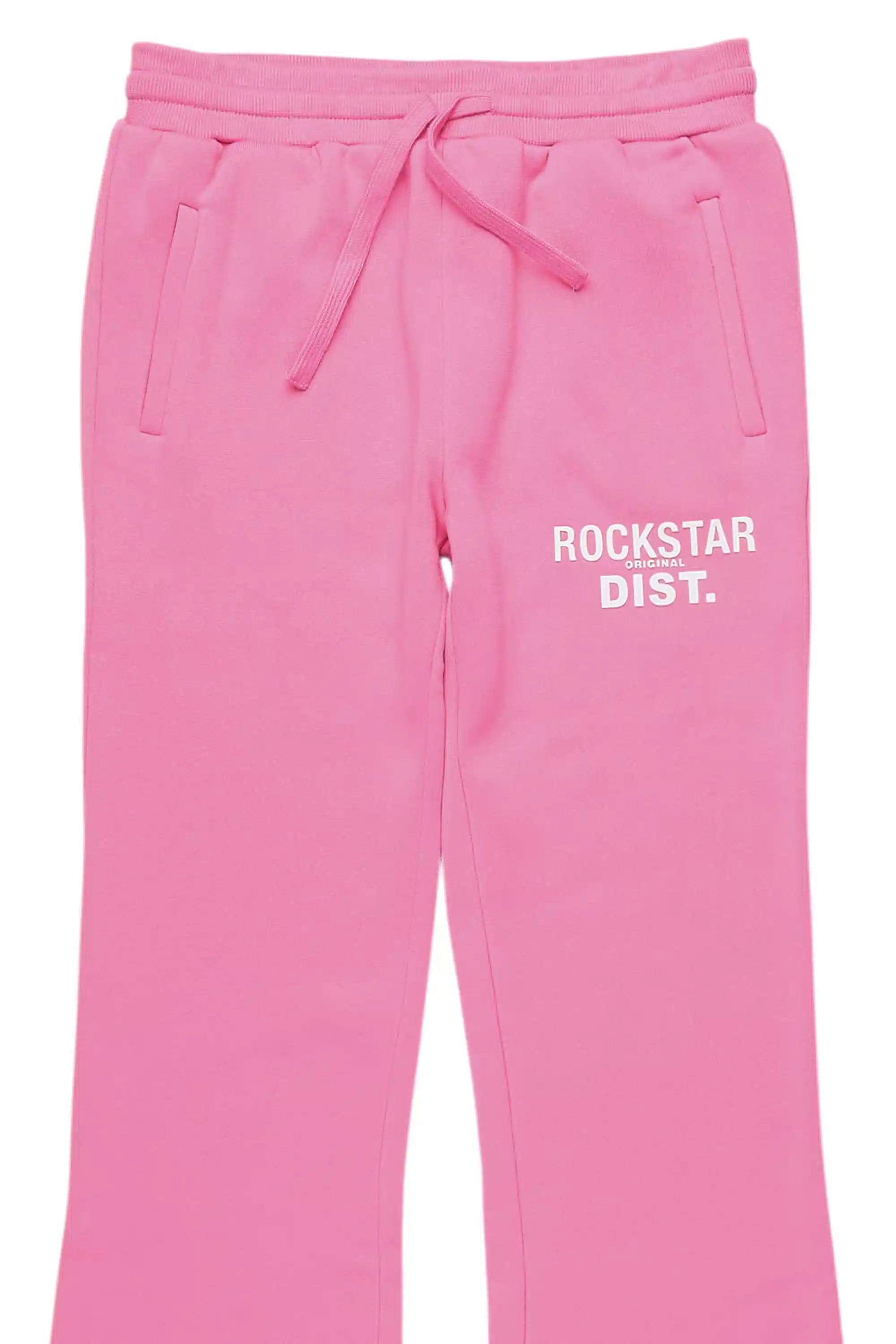 Girls Juliana Bubblegum Pink Stacked Flare Pant