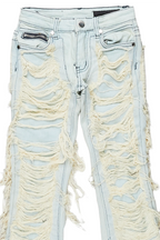 Girls Concetta Light Blue Stacked Flare Jean
