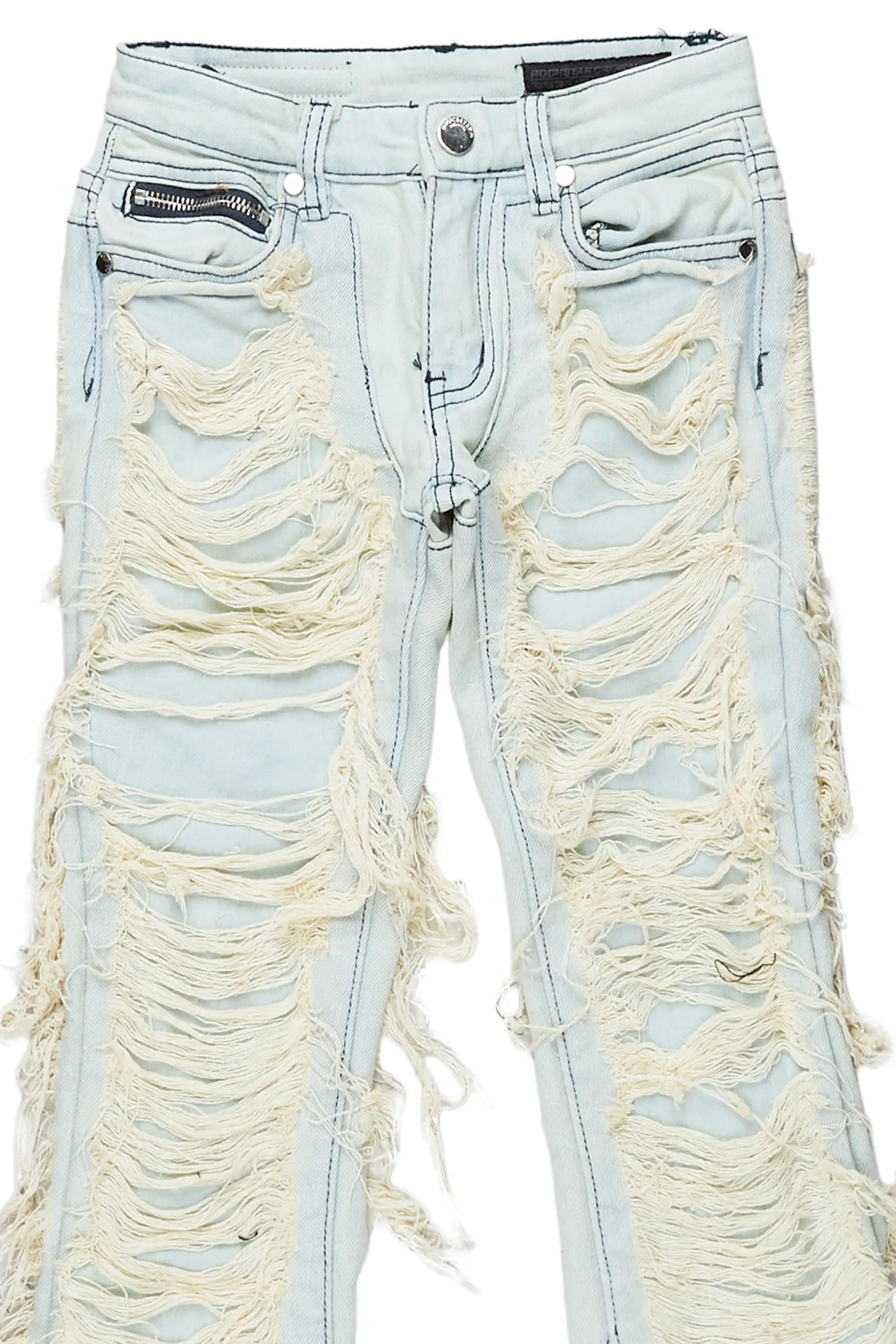 Girls Concetta Light Blue Stacked Flare Jean