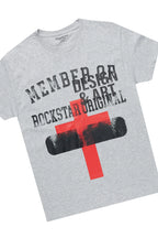 Boys Alaric Heather Grey T-Shirt/Stacked Flare Jean Set