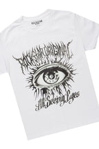 Boys All Seeing Eyes White T-Shirt/Stacked Flare Jean Set