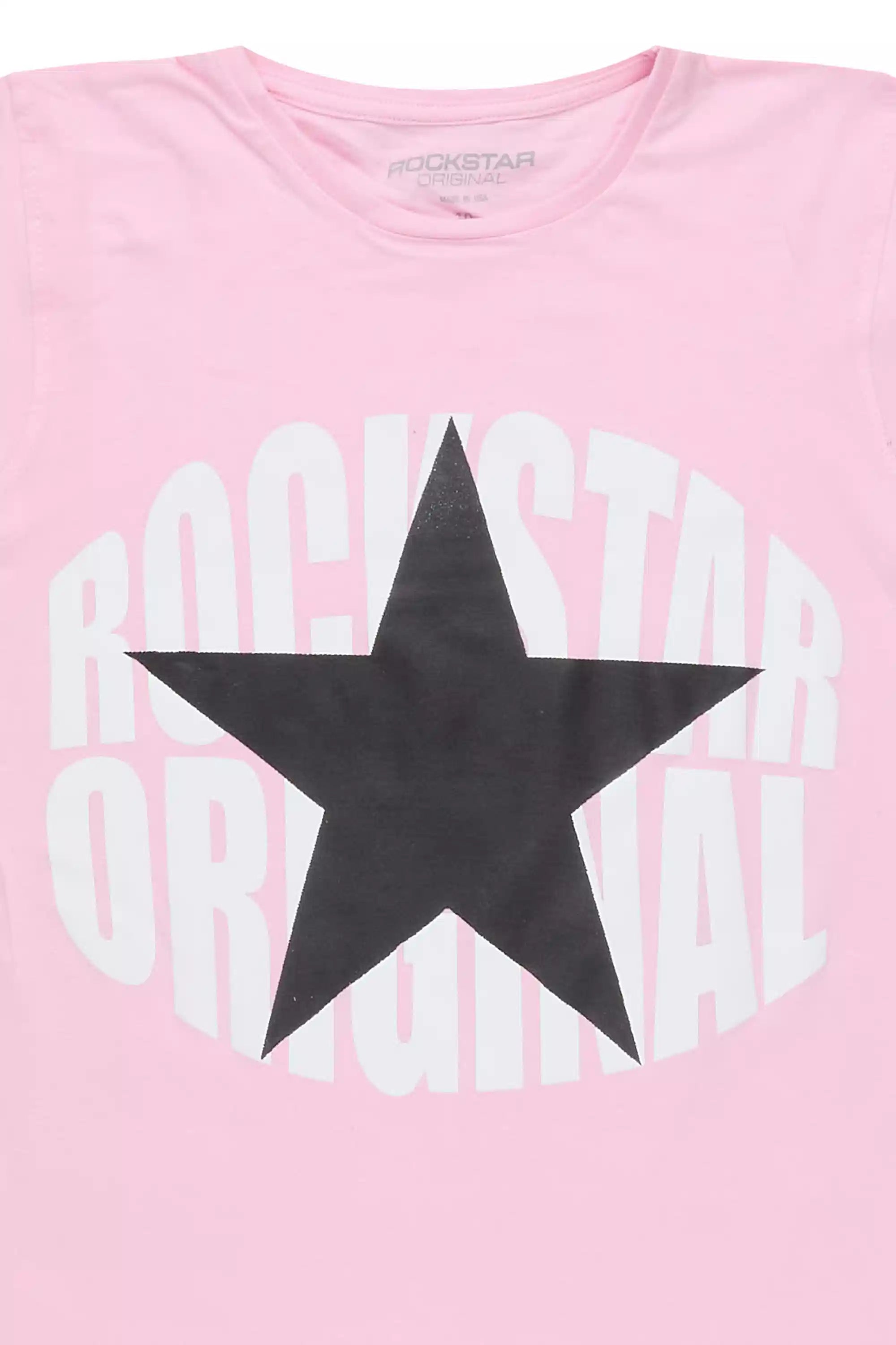 Girls Khaly Light Pink Graphic T-Shirt