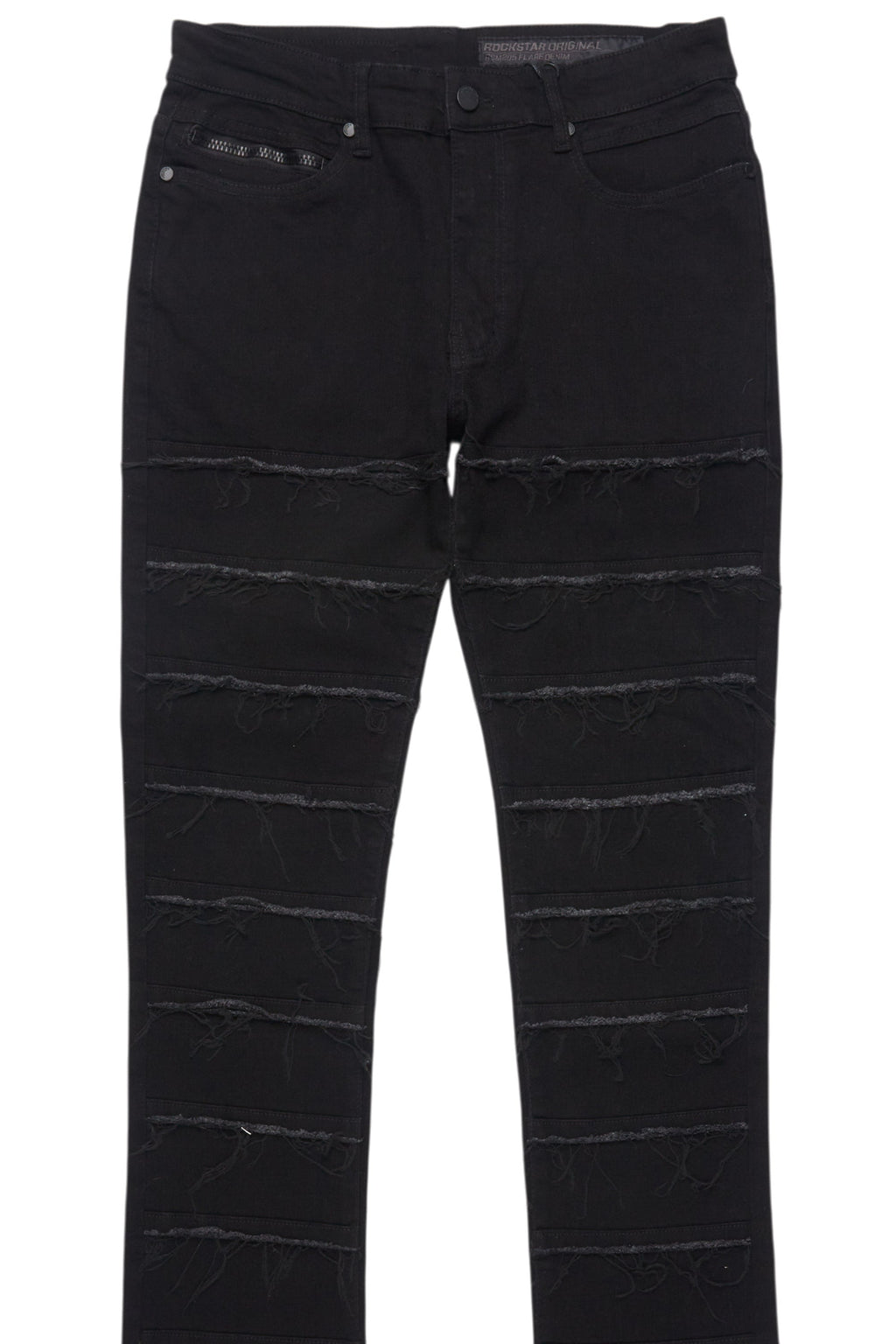 Waylon Jet Black Stacked Flare Jean