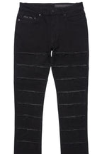 Waylon Jet Black Stacked Flare Jean