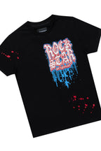 Boys Hades Black T-Shirt/Super Stacked Flare PU Jean Set