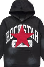 Boys Mallor Black/Red Graphic Hoodie with patch