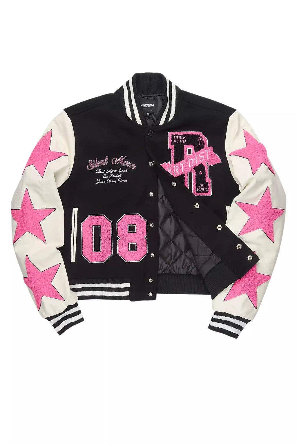 Krystle Black Oversized Varsity Jacket