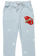 Andrew Heather Grey Patchwork Stacked Flare Pants