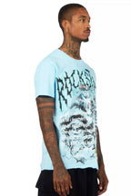 Drai Baby Blue Oversized Graphic T-Shirt