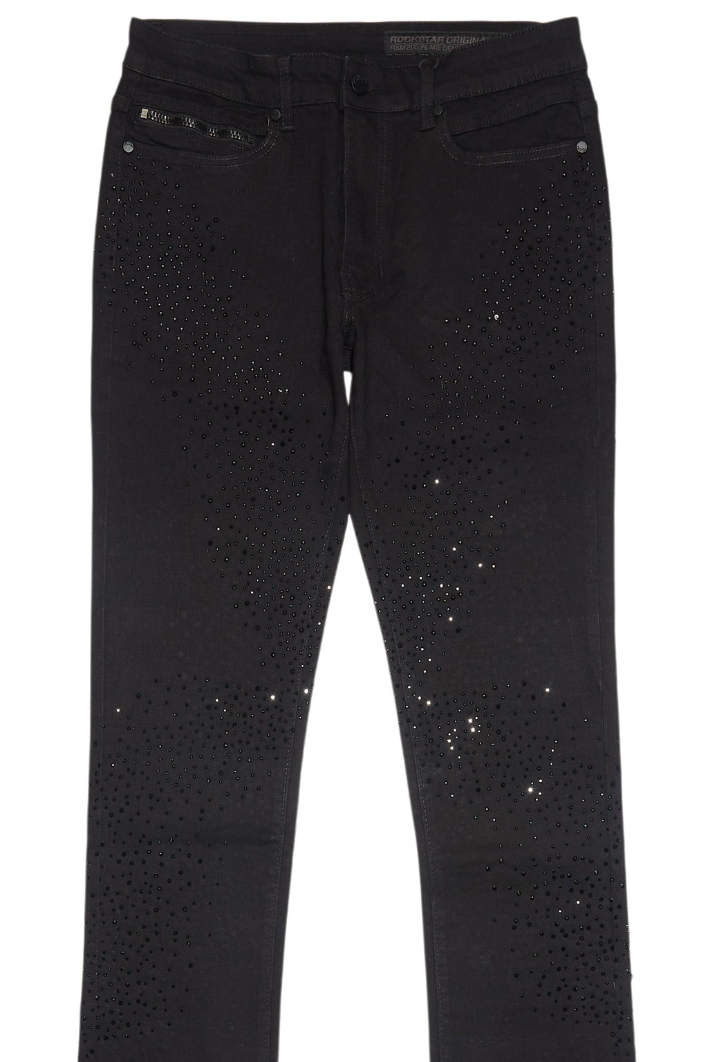 Carti Black Rhinestone Stacked Flare Jean
