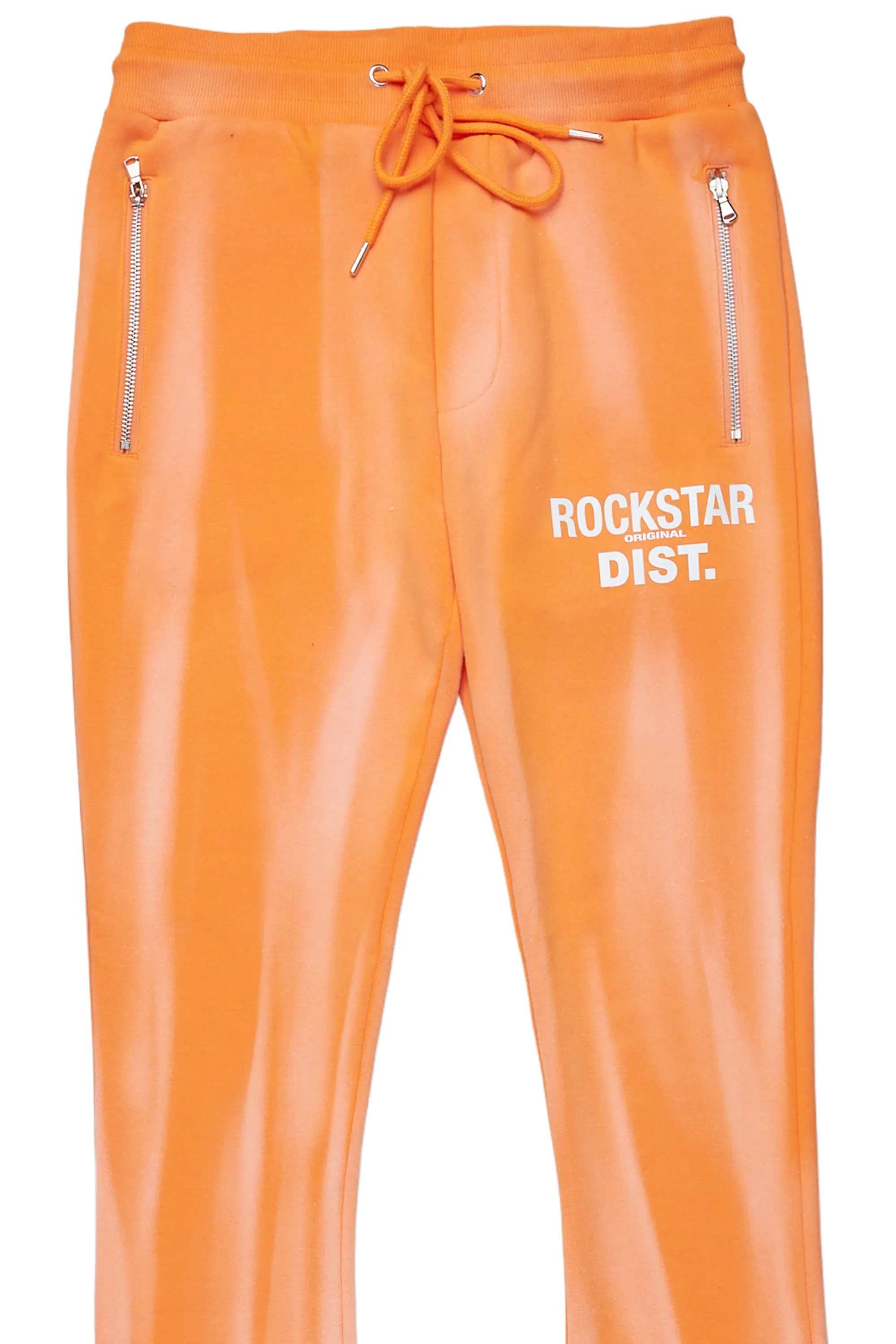 Firoz Orange Graphic Stacked Flare Pant