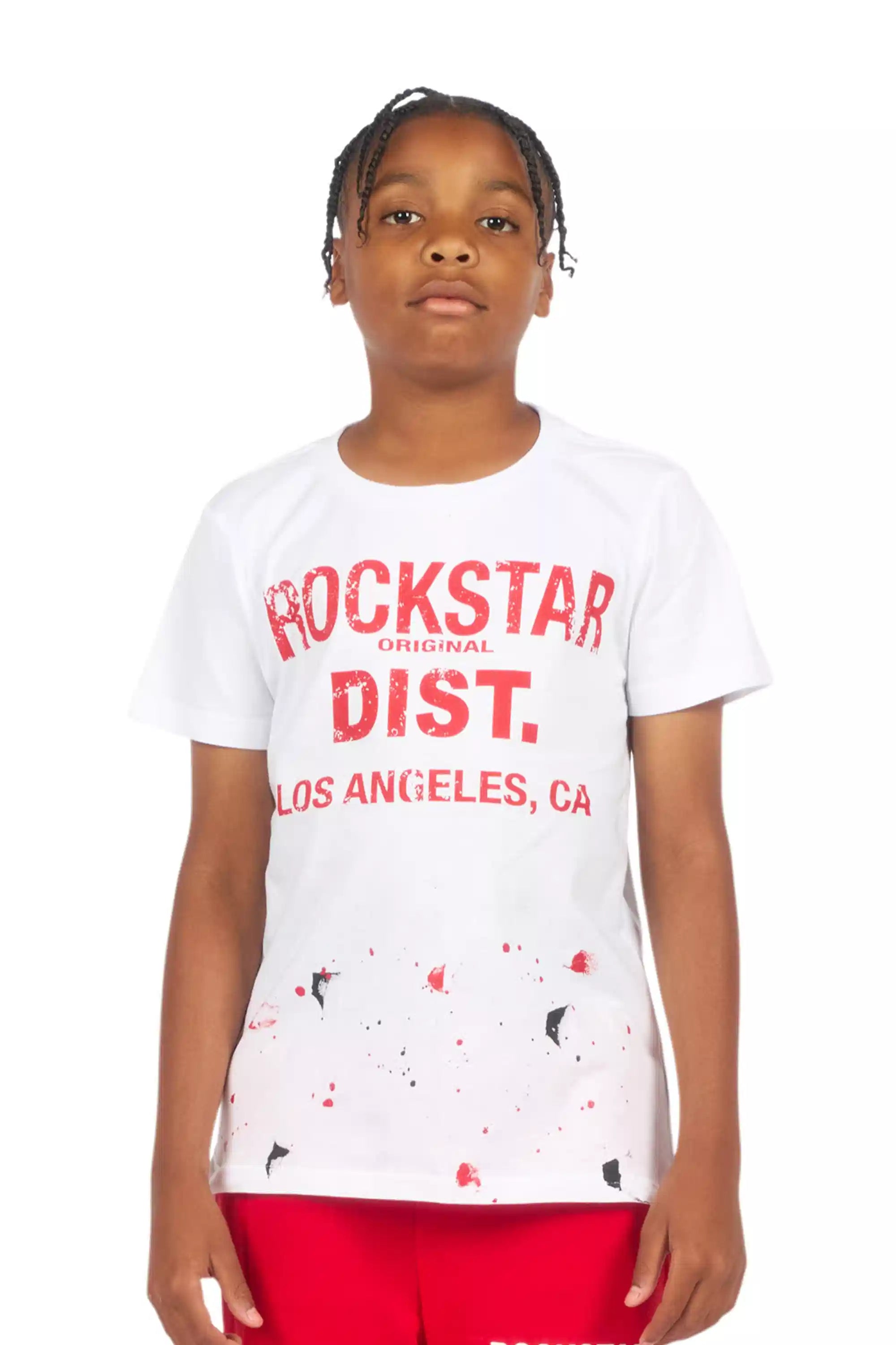 Boys Scottie White/Red Graphic T-Shirt