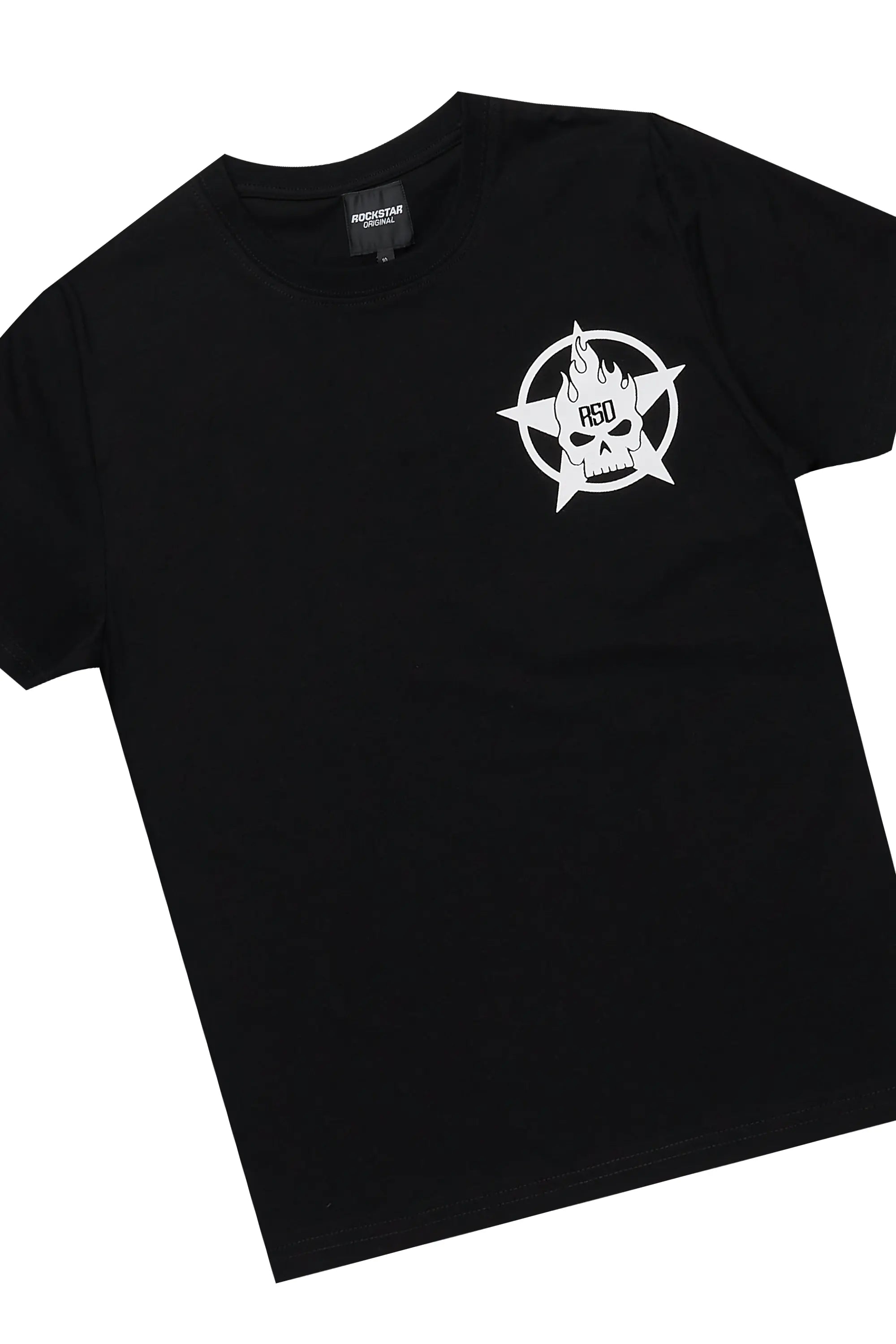 Boys Keve Black T-Shirt Flare Sweat Pant Set