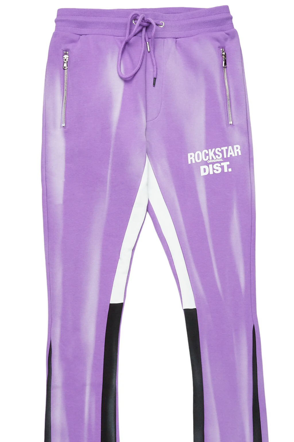 Firoz Purple Graphic Stacked Flare Pant