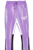 Firoz Purple Graphic Stacked Flare Pant