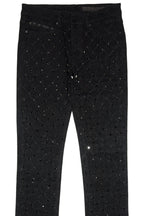Glit Black Rhinestone Stacked Flare Jean