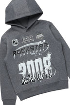 Boys Amos Dark Grey Hoodie/Stacked Flare Jean Set