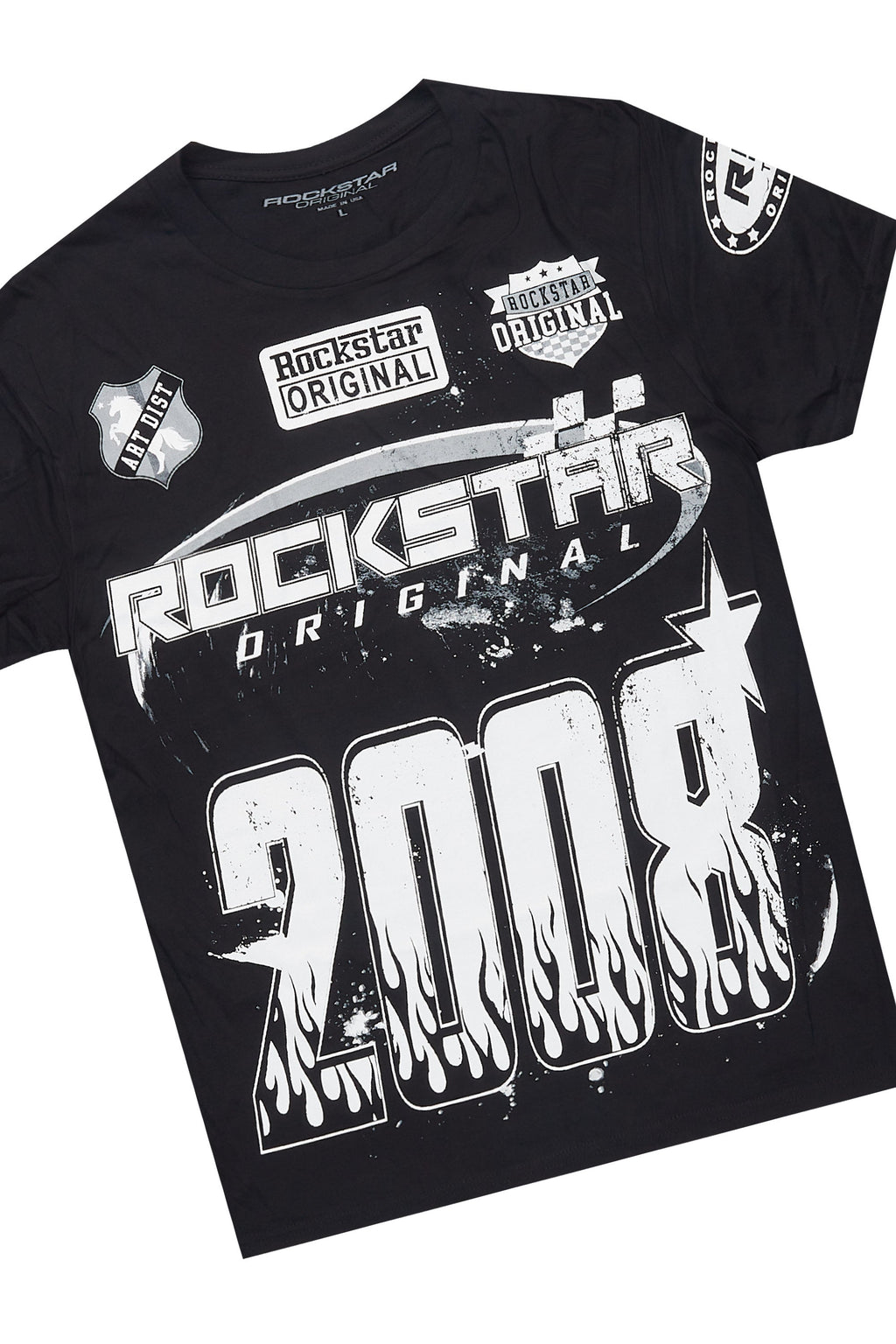 Amos Black/White T-Shirt/Denim Short Set