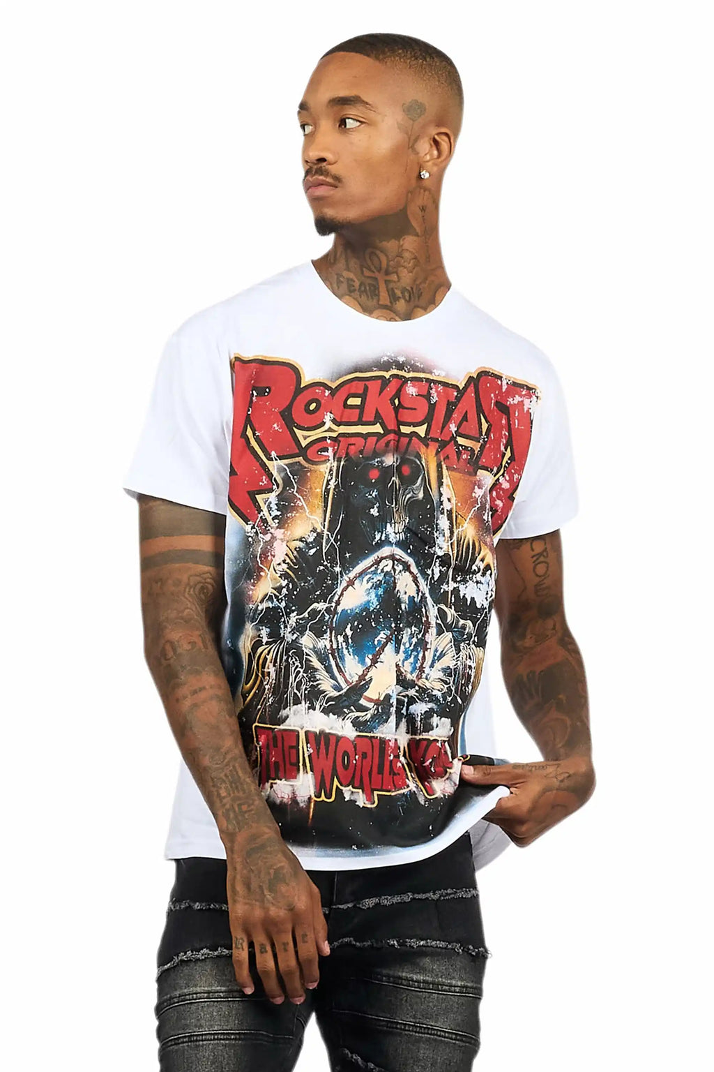 Lucian 2.0 White Oversized Graphic T-Shirt