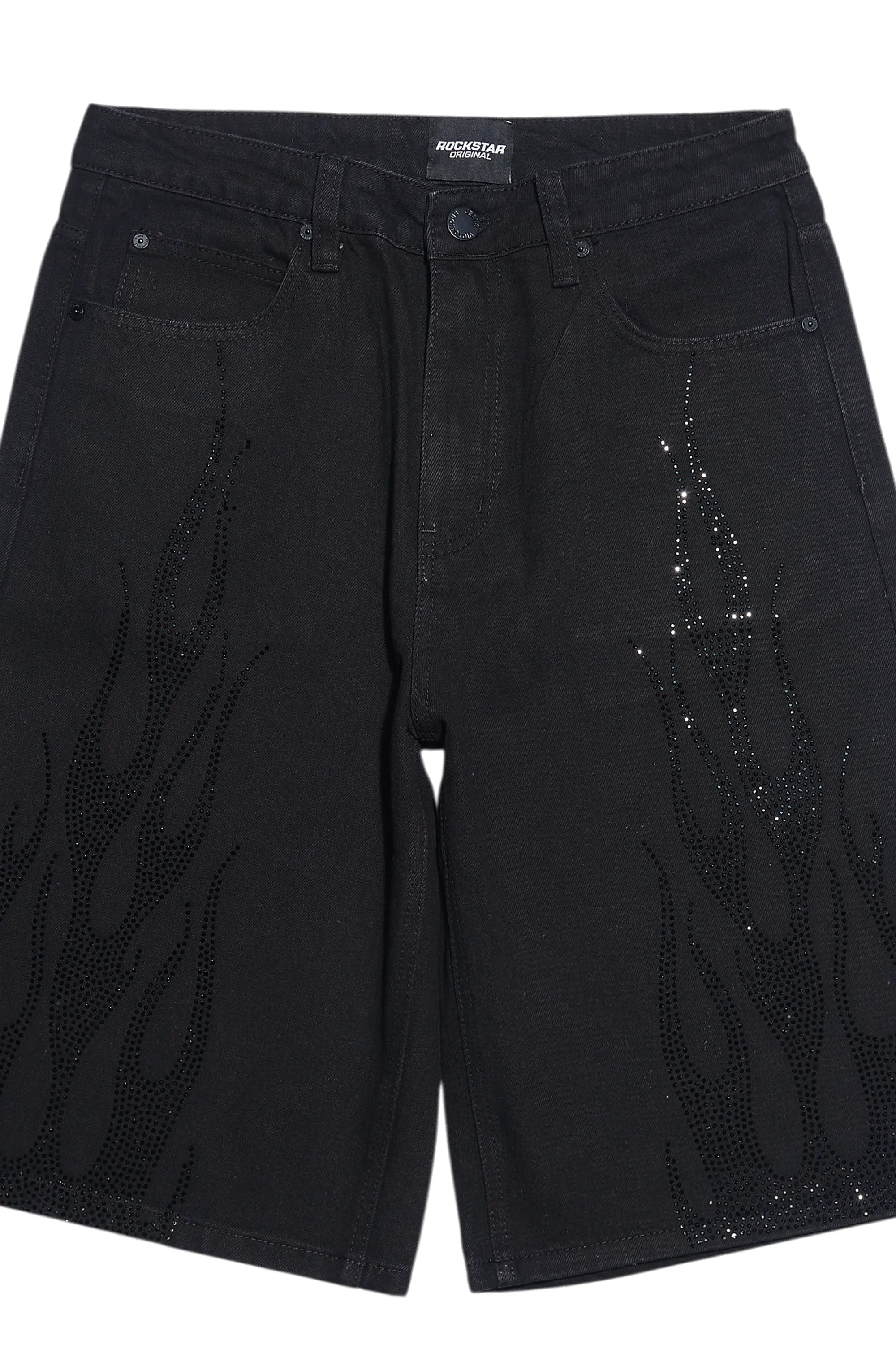 Amasa Black Rhinestone Jort